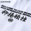GONTHWID Embroidery Japanese Cranes Pullover Hoodies Men 2023 Winter Hip Hop Male Casual Hooded Sweatshirts Streetwear
