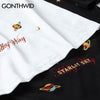 GONTHWID Embroidery Planets Stars Tees Shirts Streetwear Harajuku Casual Short Sleeve Tshirts Mens Hip Hop Summer Tops