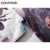 GONTHWID Eugene Delacroix The Liberty Leading The People Print Kimono Cardigan Jackets Shirts Streetwear Hip Hop Open Front Coat