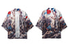 GONTHWID Eugene Delacroix The Liberty Leading The People Print Kimono Cardigan Jackets Shirts Streetwear Hip Hop Open Front Coat