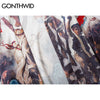 GONTHWID Eugene Delacroix The Liberty Leading The People Print Kimono Cardigan Jackets Shirts Streetwear Hip Hop Open Front Coat