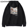 GONTHWID Funny Angels Cat Print Hoodies Sweatshirts Harajuku Hip Hop Casual Pullover Hooded Streetwear 2023 Men Tops