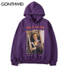 GONTHWID Funny Mona Lisa Smoking Print Fleece Hoodies Pullover Hooded Sweatshirts Harajuku Hip Hop Streetwear Hoodie Casual Tops