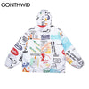 GONTHWID Graffiti Devil Poster Print Zipper Hooded Cotton Padded Jackets Streetwear Men Women Coats Hip Hop Harajuku Casual Tops