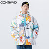 GONTHWID Graffiti Devil Poster Print Zipper Hooded Cotton Padded Jackets Streetwear Men Women Coats Hip Hop Harajuku Casual Tops
