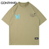 GONTHWID Graffiti Ink Butterfly Print Streetwear Tshirts Hip Hop Casual Short Sleeve Tees Shirts Men 2023 Summer Tops