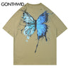 GONTHWID Graffiti Ink Butterfly Print Streetwear Tshirts Hip Hop Casual Short Sleeve Tees Shirts Men 2023 Summer Tops
