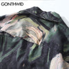GONTHWID Graffiti Painting Print Aloha Beach Hawaiian Shirts Mens Summer Casual Short Sleeve Tropical Holiday Blouse Button Down