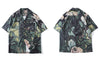 GONTHWID Graffiti Painting Print Aloha Beach Hawaiian Shirts Mens Summer Casual Short Sleeve Tropical Holiday Blouse Button Down
