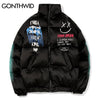 GONTHWID Graffiti Print Puffer Cotton Padded Parkas Streetwear Hip Hop Casual Thick Warm Jackets Coats Hipster Winter Co
