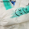 GONTHWID Graffiti Print Puffer Cotton Padded Parkas Streetwear Hip Hop Casual Thick Warm Jackets Coats Hipster Winter Co