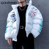 GONTHWID Graffiti Print Puffer Cotton Padded Parkas Streetwear Hip Hop Casual Thick Warm Jackets Coats Hipster Winter Co