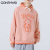 GONTHWID Graffiti Trapped Bear Tie Dye Hoodies Streetwear Hip Hop Harajuku Casual Pullover Hooded Sweatshirts Men Women Tops