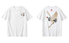 GONTHWID Harajuku Embroidery Crane Tees Shirts Mens 2023 Hip Hop Streetwear Tshirts Summer Casual Short Sleeve Tops Male