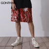 GONTHWID Harajuku Graffiti Print Shorts Harajuku Hip Hop Casual Baggy Pockets Short Trousers Streetwear Men Summer Pants