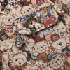 GONTHWID Harajuku Streetwear Shirts Coats Cartoon Bear Casual Button Blouse Jacket Hip Hop Loose Casual Long Sleeve Tops