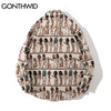 GONTHWID Harajuku Streetwear Shirts Coats Vintage Egyptian Stripe Shirt Jackets Hip Hop Blouse Loose Casual Button Top