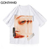 GONTHWID Harajuku Tees Shirts Girl Poster Cotton Tshirts Streetwear T-Shirts Mens Hip Hop Short Sleeve Casual Loose Tops