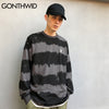 GONTHWID Harajuku Tie Dye Striped Pullover Sweatshirts Hoodies 2023 Mens Hip Hop Casual Streetwear Hoodie Outwear Tops