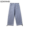 GONTHWID Harem Denim Jeans Embroidery Smile Face Graffiti Ink Jogger Baggy Pants Streetwear Men Hip Hop Harajuku Casual Trousers