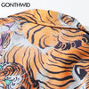 GONTHWID Hawaiian Shirt Streetwear Animal Tiger Shirts Streetwear Men Hip Hop Harajuku Casual Beach Holiday Button Casual Tops