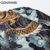 GONTHWID Hawaiian Shirts Harajuku Chinese Dragon Beach Shirt Streetwear Hip Hop Casual Holiday Tropical Short Sleeve Button Tops