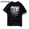 GONTHWID Hip Hop Hands Printed Short Sleeve T Shirts 2023 Spring Summer Casual Cotton Tops Tees Mens Streetwear Tshirts