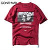 GONTHWID Hip Hop Hands Printed Short Sleeve T Shirts 2023 Spring Summer Casual Cotton Tops Tees Mens Streetwear Tshirts