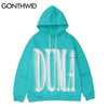 GONTHWID Hoodies Hip Hop Graffiti 3D Letter Print Hooded Sweatshirts Streetwear Harajuku Loose Casual Fleece Pullover Outerwear