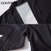 GONTHWID Japanese Style Cranes Print Kimono Cardigan Jackets Coat Tops Hip Hop Harajuku Casual Streetwear Jacket Coats