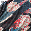 GONTHWID Japanese Ukiyo E Geometry Patchwork Long Sleeve Shirts 2023 Hip Hop Casual Streetwear Shirts Men Women Tops