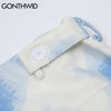 GONTHWID Jeans Pants Harajuku Graffiti Tie Dye Jean Denim Pants Streetwear Mens Casual Hip Hop Loose Trousers