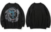 GONTHWID Knitted Sweaters Hip Hop Lightning 3D Angel Statue Print Pullover Sweater Streetwear Hip Hop Casual Loose Tops