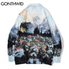 GONTHWID Mountain Flowers Landscape Print Long Sleeve Hawaiian Beach Shirts Streetwear Mens Harajuku Casual Blouse Shirt Tops