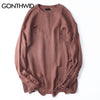 GONTHWID Ripped Destroyed Holes Distressed Sweaters Mens Knitted Pullover Sweater Male Hip Hop Loose Sweater Streetwear