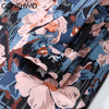 GONTHWID Shirts Hip Hop Harajuku Graffiti Flowers Floral Print Long Sleeve Shirt Men Casual Loose Button Streetwear Tops