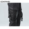 GONTHWID Side Pockets Ribbon Buckles Cargo Harem Pants 2023 Hip Hop Casual Joggers Pants Streetwear Sweatpants Trousers