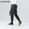 GONTHWID Side Pockets Ribbon Buckles Cargo Harem Pants 2023 Hip Hop Casual Joggers Pants Streetwear Sweatpants Trousers