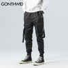 GONTHWID Side Pockets Ribbon Buckles Cargo Harem Pants 2023 Hip Hop Casual Joggers Pants Streetwear Sweatpants Trousers