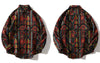 GONTHWID Southwestern Aztec Tribal Indian Button Shirts Streetwear Hip Hop Geometry Pattern Casual Long Sleeve Shirt Tops Coats
