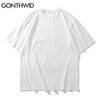 GONTHWID Streetwear Distressed T-Shirts Hip Hop Skeleton Skull Short Sleeve Tshirts Punk Rock Gothic Tees Shirts Harajuku Tops