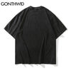 GONTHWID Streetwear Distressed T-Shirts Hip Hop Skeleton Skull Short Sleeve Tshirts Punk Rock Gothic Tees Shirts Harajuku Tops