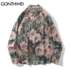 GONTHWID Streetwear Shirts Graffiti Daisy Flower Painting Print Blouse Hip Hop Harajuku Loose Long Sleeve Casual Tops