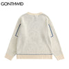GONTHWID Sweaters Streetwear Harajuku Cartoon Bear Knitted Pullover Jumpers Sweater Loose Casual Men Hip Hop Tops