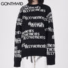 GONTHWID Sweaters Streetwear Harajuku Pullover Knitted Sweater Harajuku Casual Hip Hop Knitwear Knit Tops