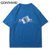 GONTHWID T-Shirts Harajuku Ice Cube Print Casual Cotton Tshirts Hip  Hop Loose Streetwear Summer Short Sleeve Tees Tops