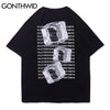 GONTHWID T-Shirts Harajuku Ice Cube Print Casual Cotton Tshirts Hip  Hop Loose Streetwear Summer Short Sleeve Tees Tops