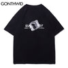 GONTHWID T-Shirts Harajuku Ice Cube Print Casual Cotton Tshirts Hip  Hop Loose Streetwear Summer Short Sleeve Tees Tops
