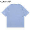 GONTHWID T-Shirts Hip Hop 3D Butterfly Heart Print Tshirts Harajuku Streetwear Cotton Casual Summer Tees Tops