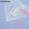 GONTHWID T-Shirts Hip Hop 3D Butterfly Heart Print Tshirts Harajuku Streetwear Cotton Casual Summer Tees Tops
